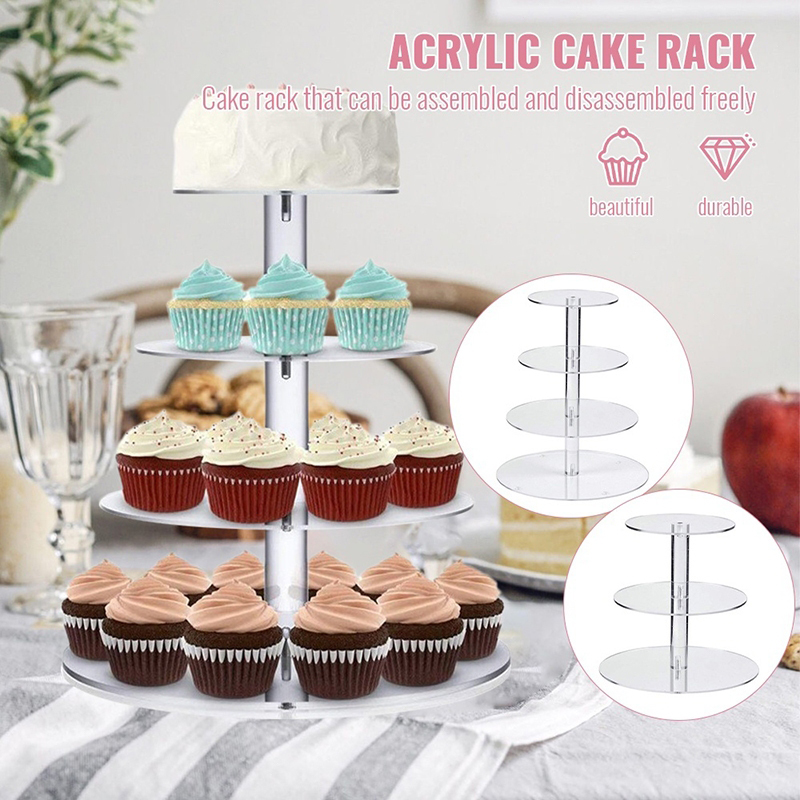 Cupcake Stand Tier - 1個 3/4/5段 アクリル製 丸型 カップケーキスタンド 透明