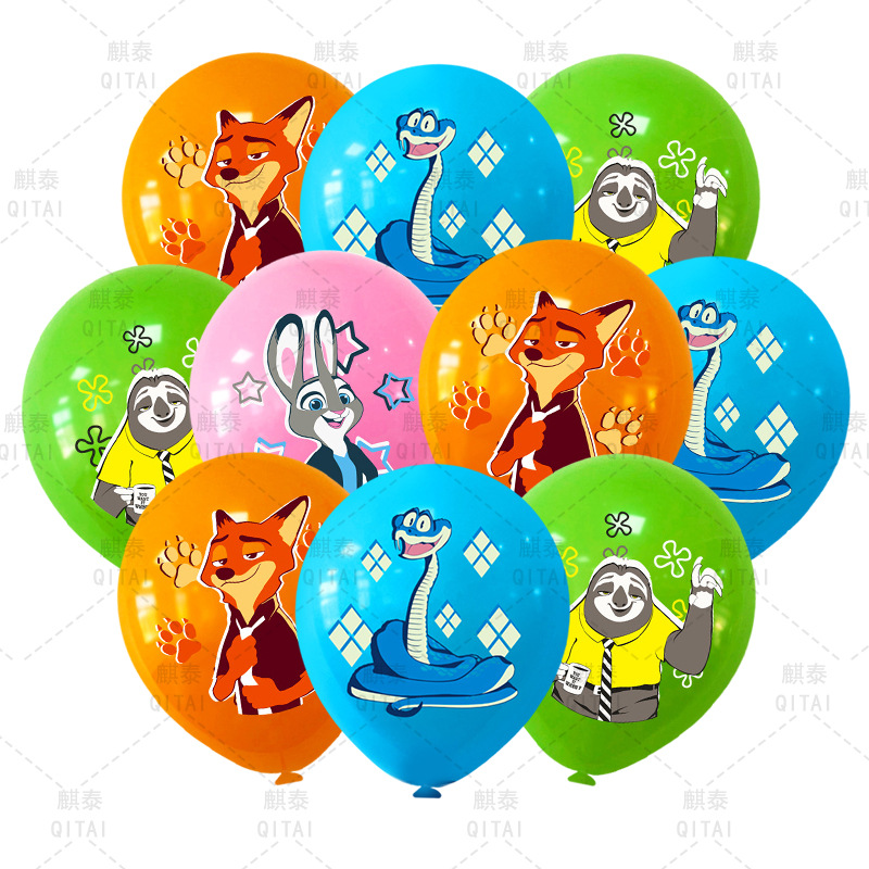 Event Supplies - 新しいズートピアバルーン野生動物ラテックスバルーン漫画誕生日装飾 12 インチラウンドバルーンパーティー好意用品ギフトおもちゃ