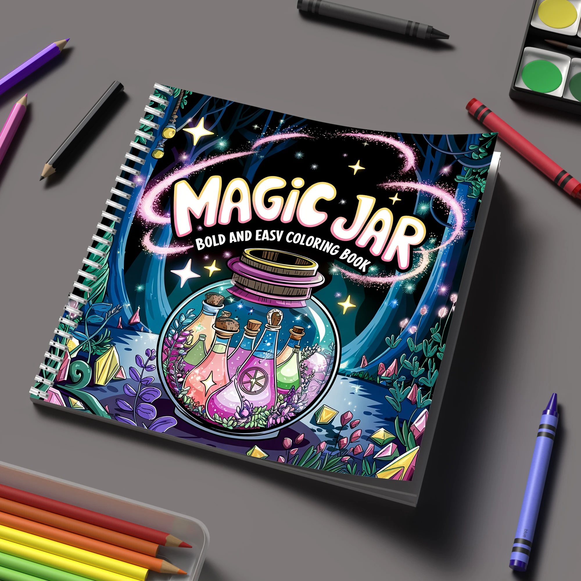 Event Supplies - 大人の塗り絵用マジックジャー、誕生日プレゼント、新学期用品、大人向けのかわいい描画帳
