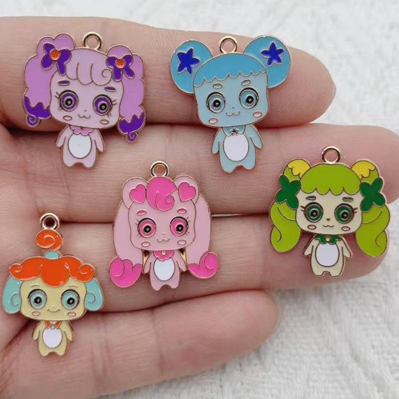 Event Party - 10 個漫画かわいいドリップオイル合金ジュエリーアクセサリーペンダントイヤリングブレスレット DIY ペンダント