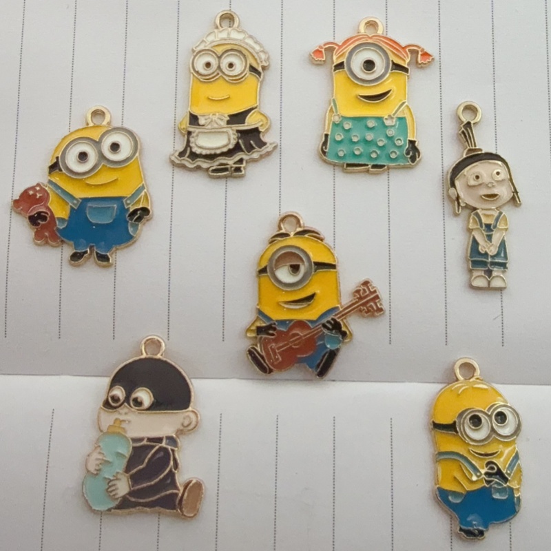 Event Party - 10個入り合金製ドリップオイル漫画ペンダント、DIYジュエリー製作イヤリング、キーホルダーアクセサリー