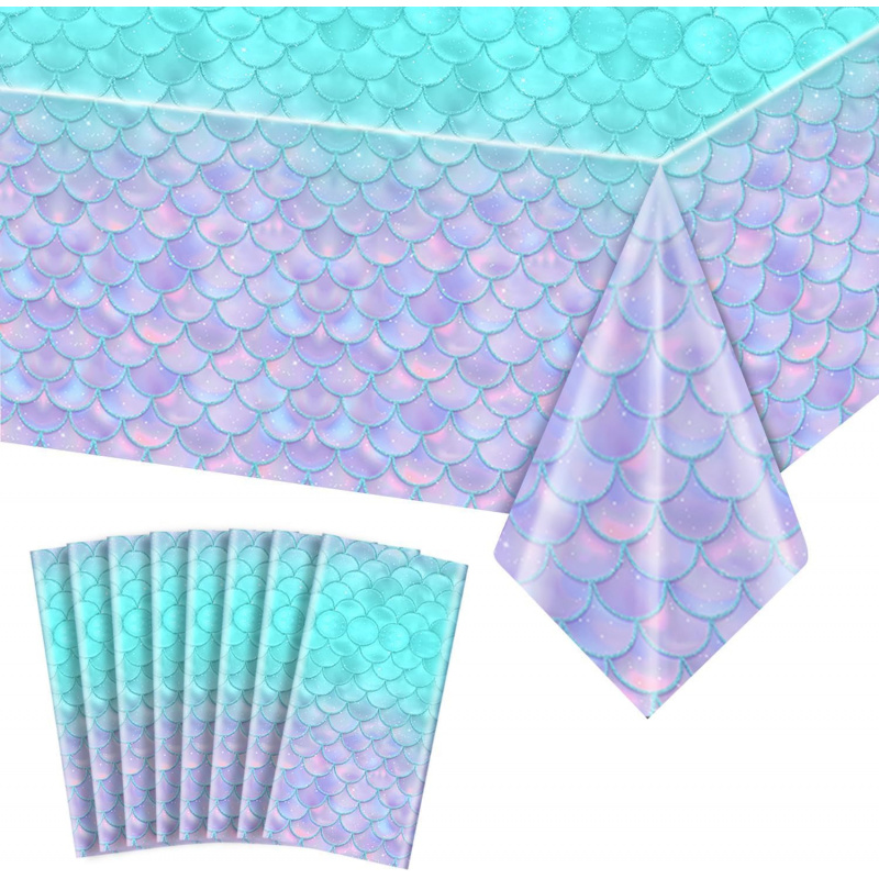 Table Cloth Disposable - マーメイドテーブルクロス - マーメイド誕生日デコレーション パーティーガールズ ベビーシャワーをテーマにした誕生日パーティーの記念品
