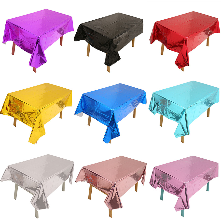 Table Cloth Disposable - ピンクゴールドの使い捨てテーブルクロス,誕生日パーティー,結婚式,家の装飾,イベント用品,137x183cm