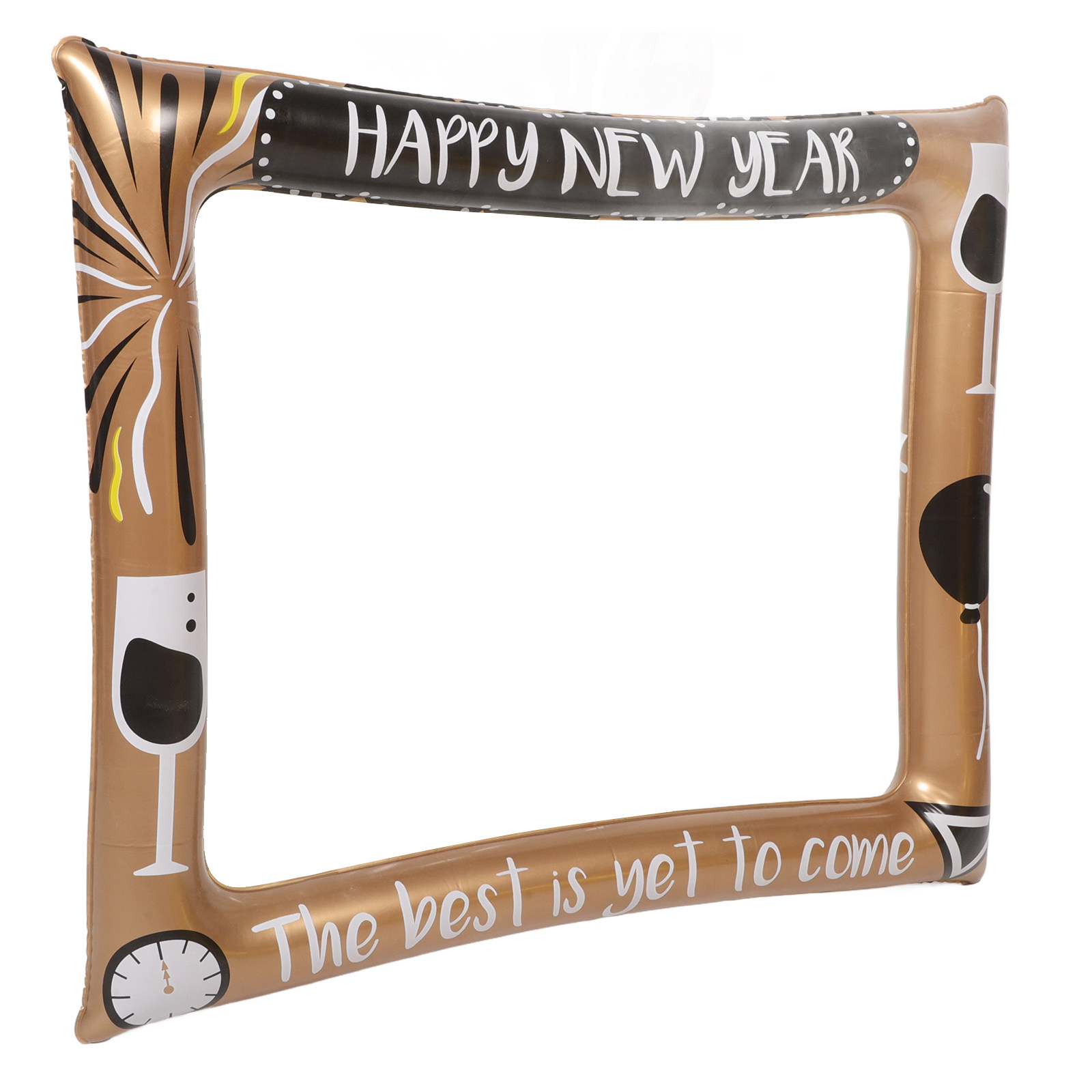 Photo Booth Frame - インフレータブル式ハッピーニューイヤーフォトフレーム 面白いセルフィープロップ パーティーデコレーション ホリデーフォトブース用品 フォトブースプロップ