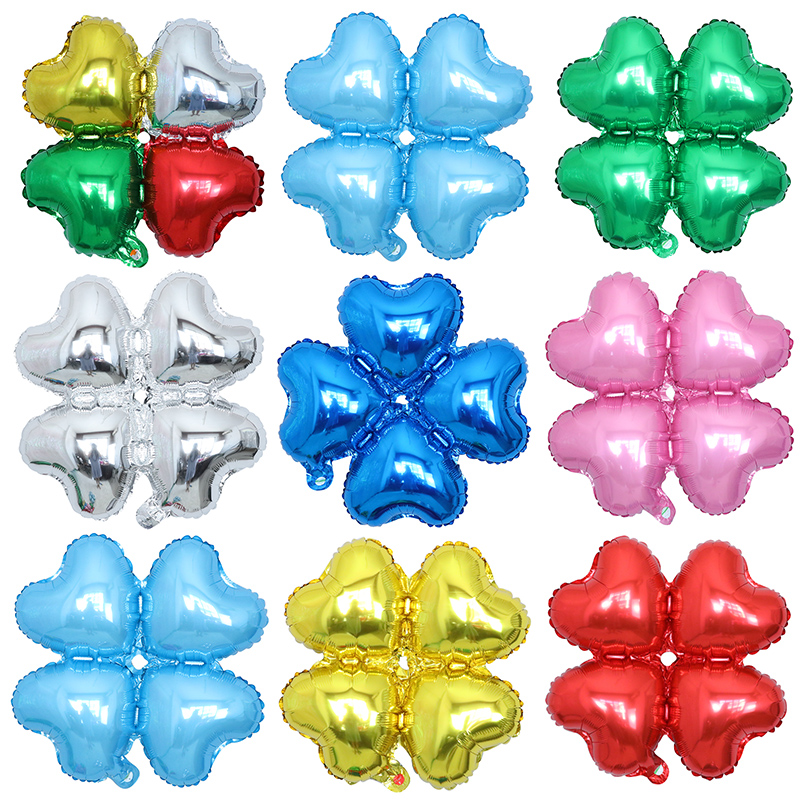 Balloon Arch Kit - 10 個 18 インチ 4 花びら花アルミ箔バルーンアーチ四つ葉のクローバー