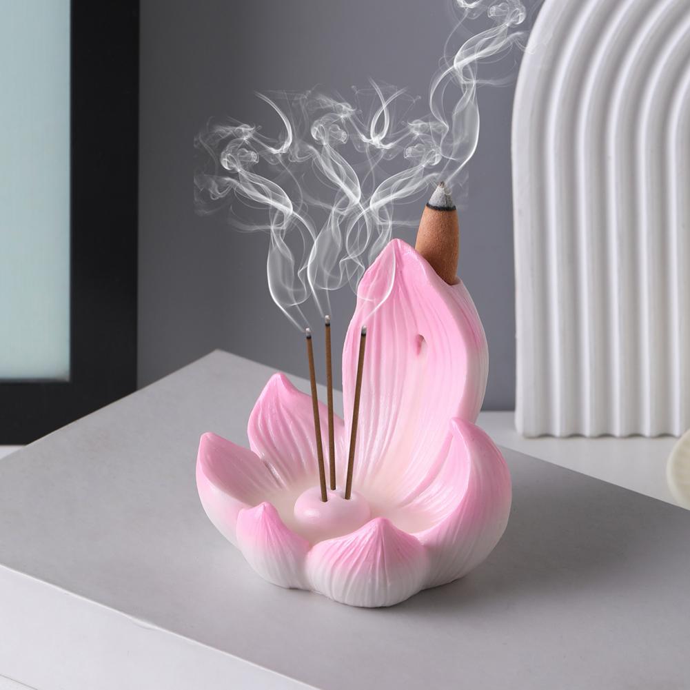 Centerpiece Stick - 蓮の花の香炉、テーブルセンターピース、逆流香炉、樹脂製香コーンホルダー、家の装飾