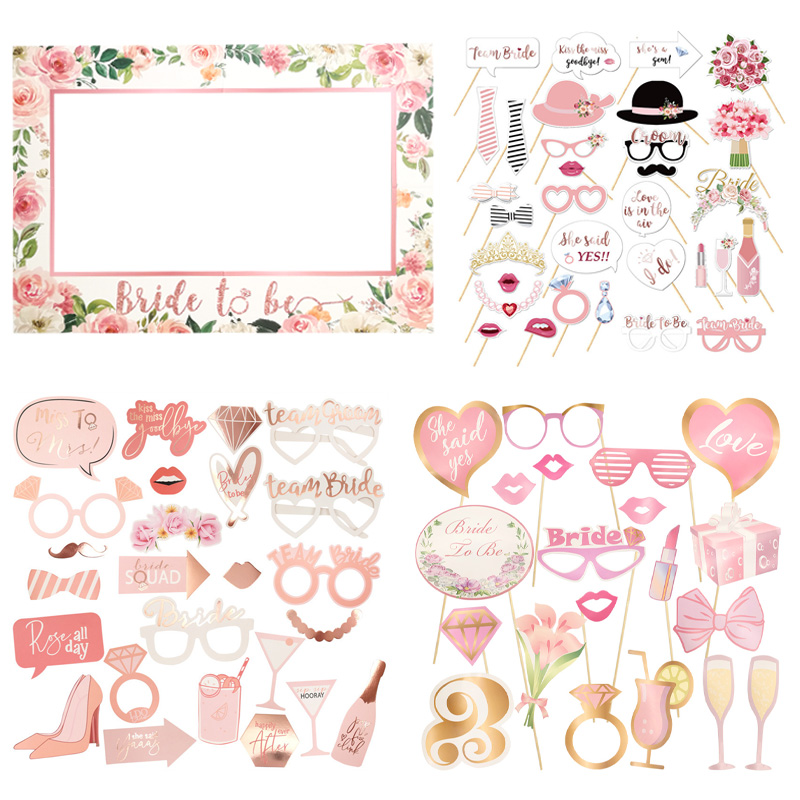Photo Booth Frame - 花嫁のためのフォトブースのアクセサリー,フォトブースの小道具,シャワーの装飾,独身パーティー,ブライダルシャワー