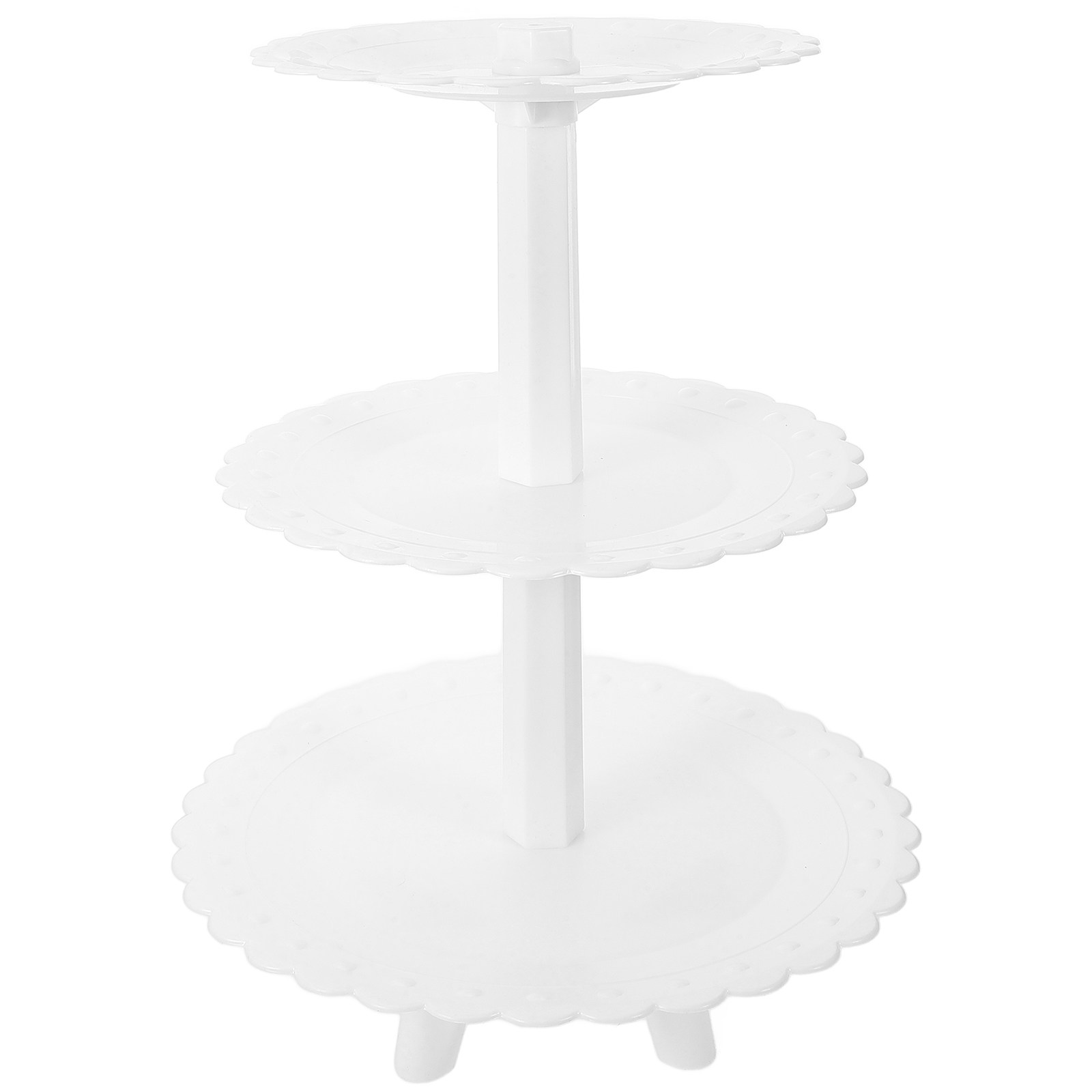 Cupcake Stand Tier - 3段プラスチック製ケーキスタンド 結婚式 誕生日パーティー デザートディスプレイスタンド 多層カップケーキホルダー アフタヌーンティー用