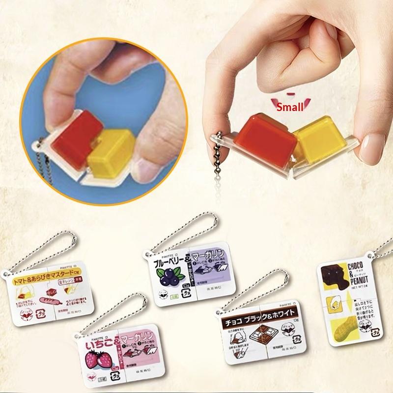 Party Favor Bag - ミニジャムスナップフィジェットトイ 食品をテーマにしたソフトシリコンキーホルダー 子供向けストレス解消おもちゃ パーティーグッディバッグの詰め物