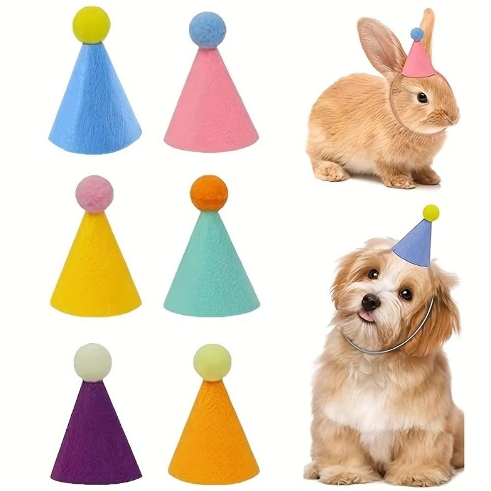 Party Hat Cone - 再利用可能な6個セットミニパーティーハット軽量カラフルなコーンハットパーティーハットクリスマスパーティー