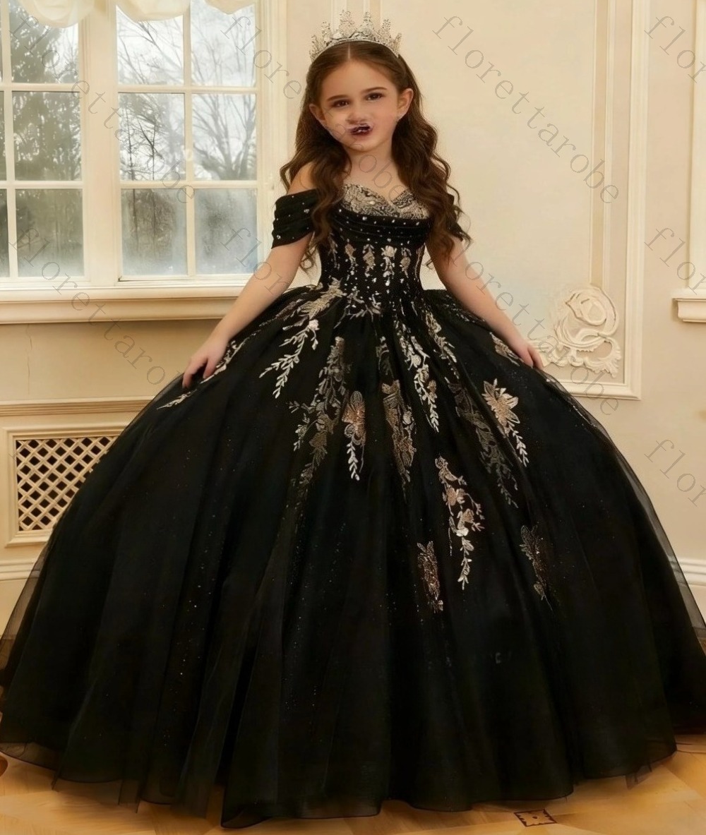 Birthday Sash Glitter - カスタマイズされたバーガンディオフショルダーフラワーガールドレスゴールドレース刺繍スパンコールグリッターチュールボールガウン結婚式誕生日パーティー