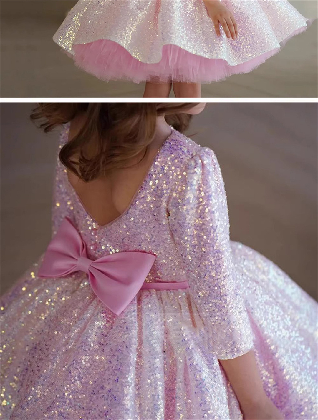 女の子のための膝丈のプリンセスドレス,スパンコール付きドレス - Birthday Sash Glitter のレビューと価格