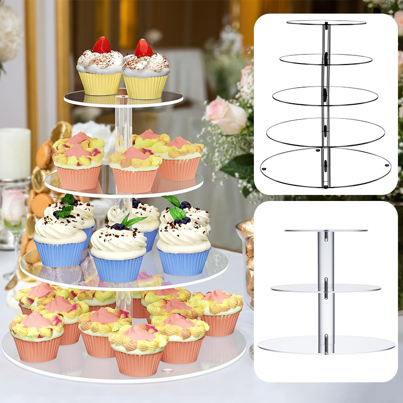 1個 3/4/5段 アクリル製 丸型 カップケーキスタンド  - Cupcake Stand Tier のレビューと価格