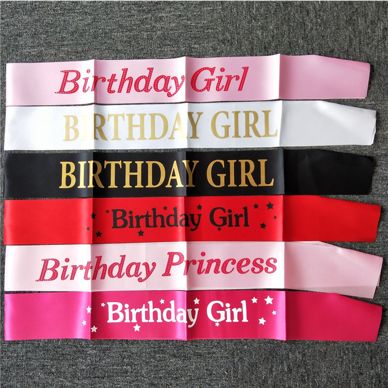 女の子のためのマーメイドサテンリボン,誕生日パーティーの装飾 - Birthday Sash Glitter のレビューと価格