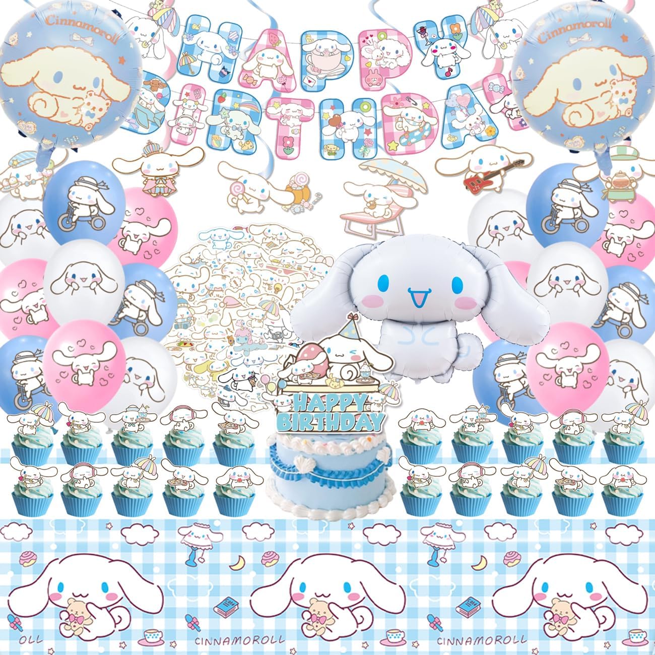 漫画シナモロール誕生日パーティーデコレーション使い捨てパーテ - Table Cloth Disposable のレビューと価格