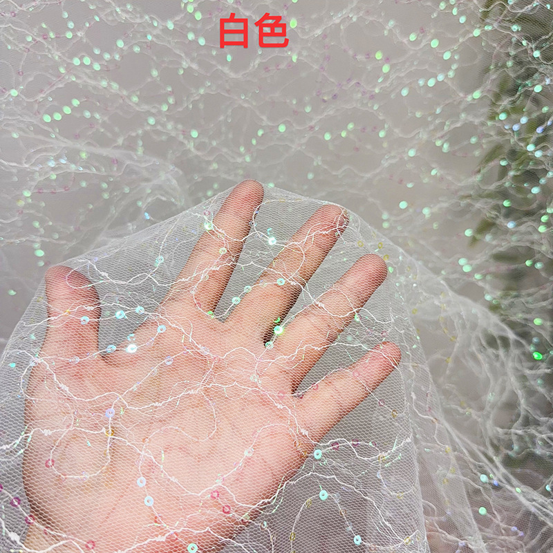 4色展開 フレンチチュール イブニングパーティードレス素材  - Glitter Tablecloth のレビューと価格