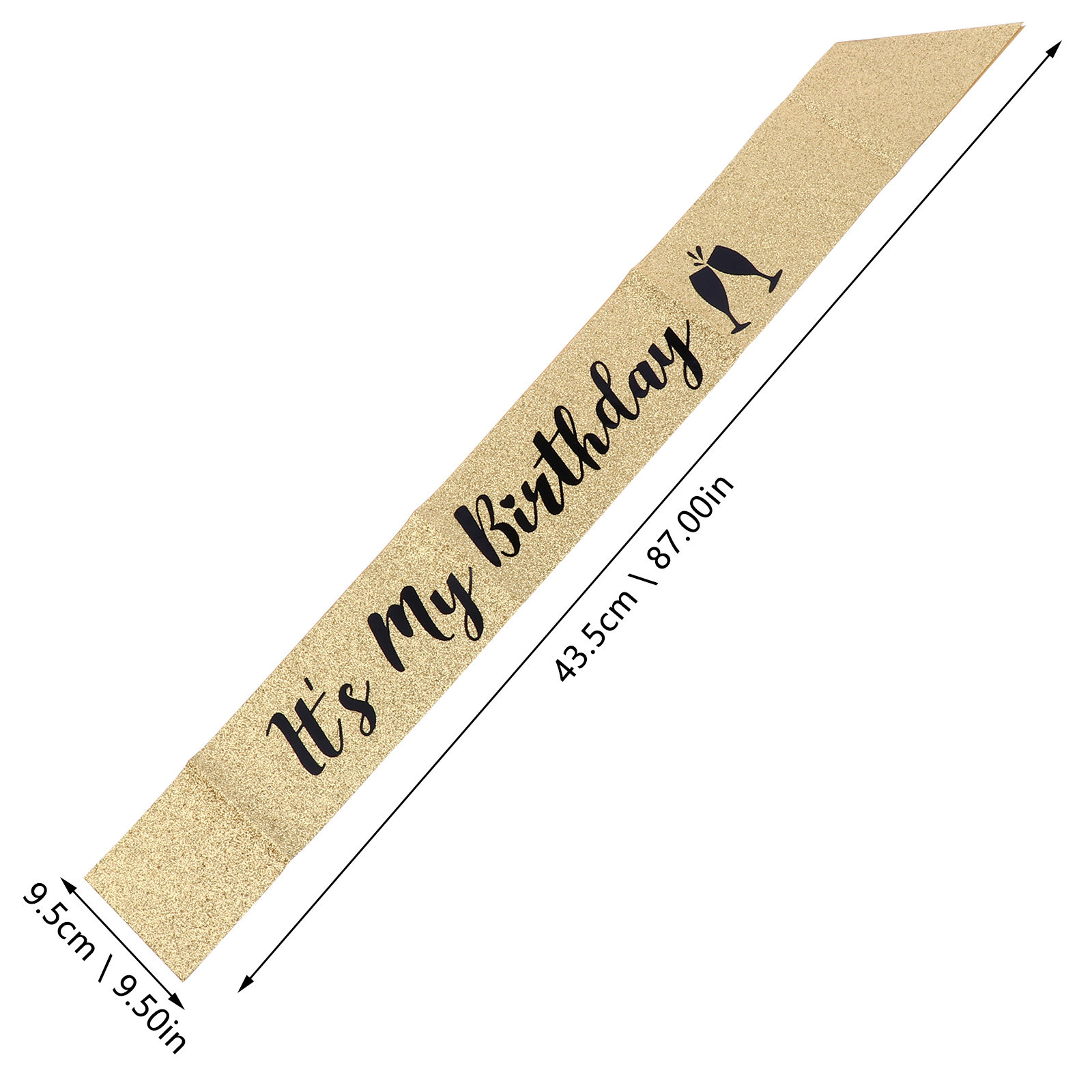 1個入り シャイニーグリッター生地のバースデーサッシュ ショ - Birthday Sash Glitter のレビューと価格