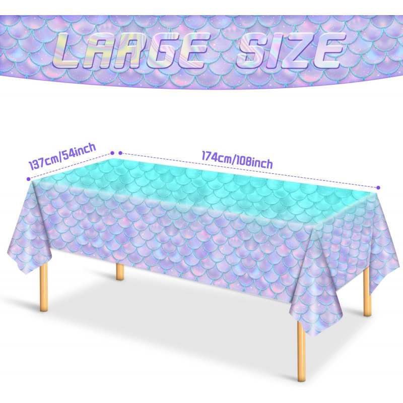 マーメイドテーブルクロス - マーメイド誕生日デコレーション - Table Cloth Disposable のレビューと価格