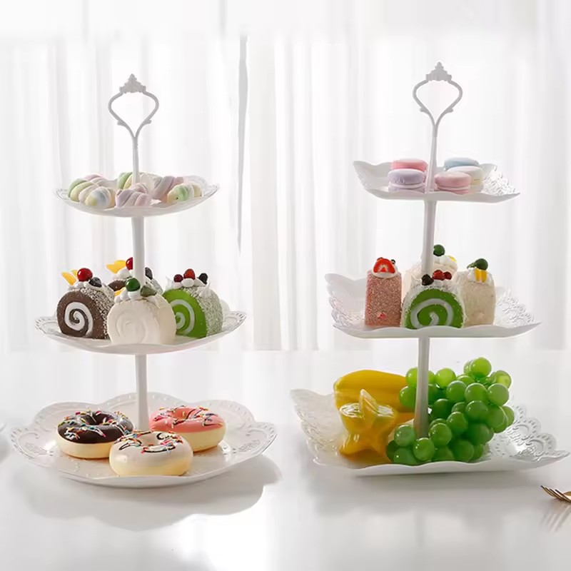 3段ケーキスタンドディスプレイカップケーキラックアフタヌーン - Cupcake Stand Tier のレビューと価格