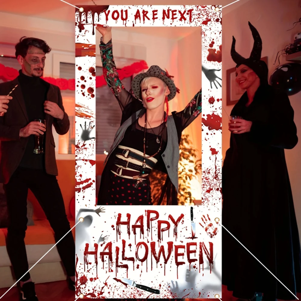 ハッピーハロウィン写真背景、ホラー血まみれの手形フォトブース - Photo Booth Frame のレビューと価格