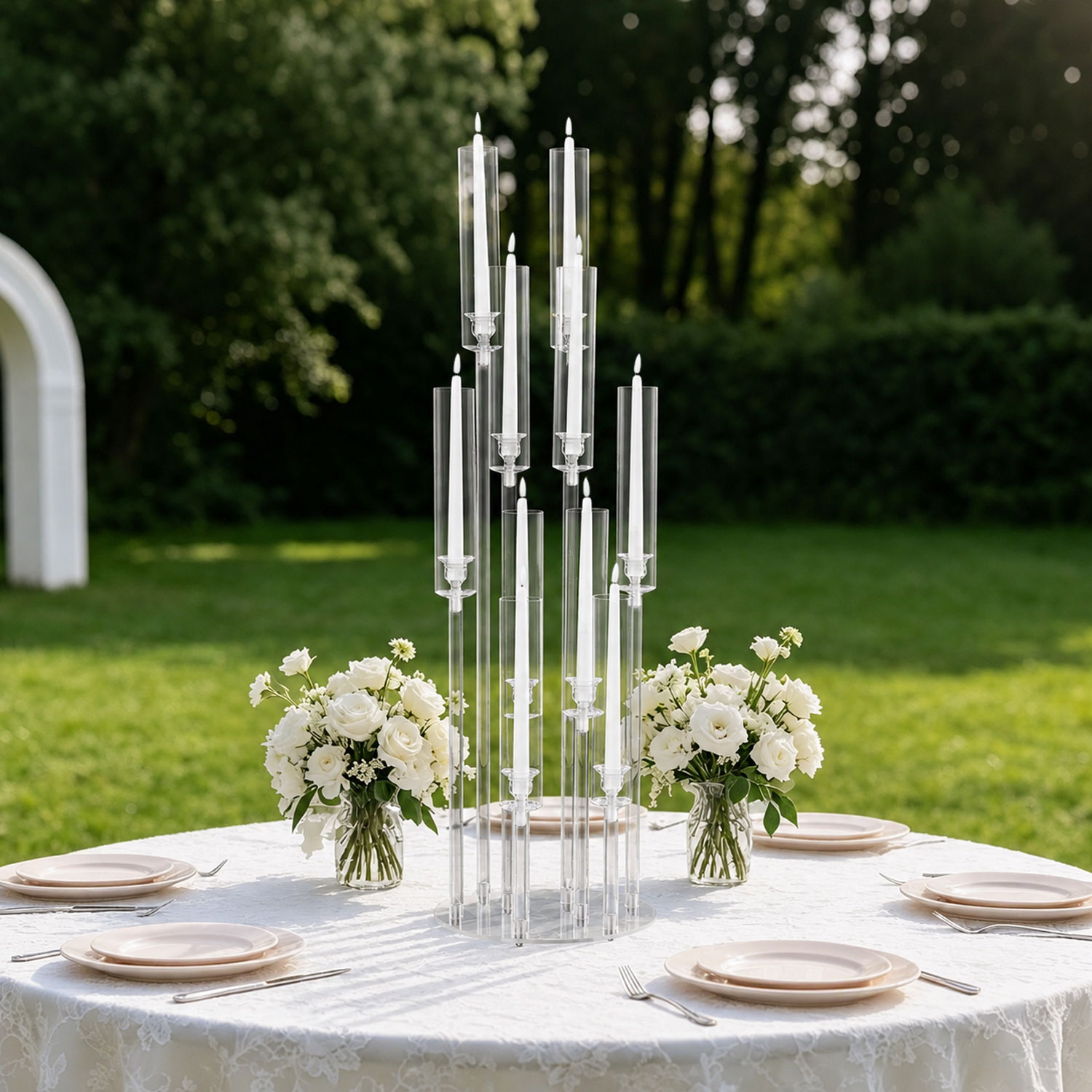 10アームアクリル製燭台センターピース、高さ37.7インチの - Centerpiece Stick のレビューと価格
