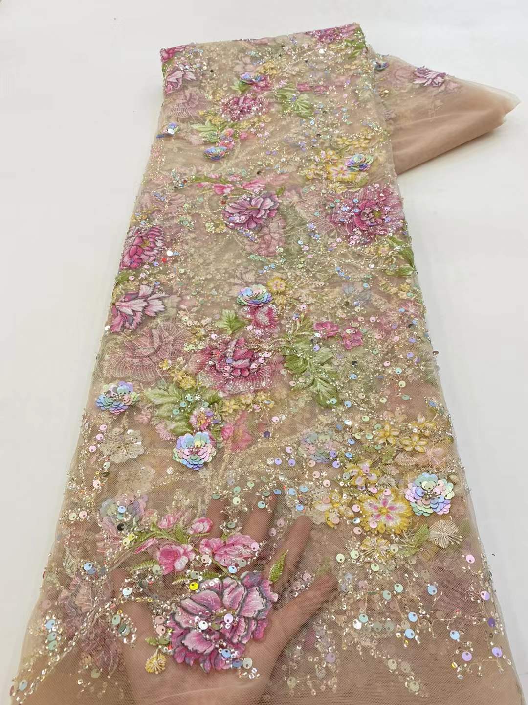 アフリカレース生地 2026 高品質スパンコール付きナイジェ - Glitter Tablecloth のレビューと価格