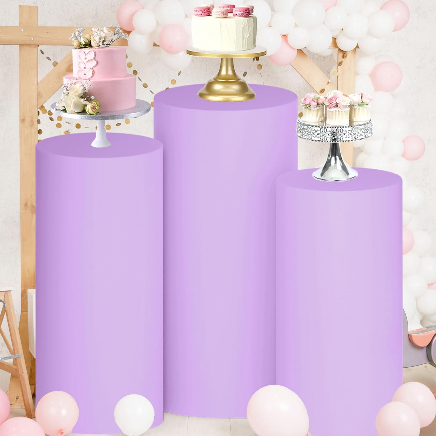Yeele パープルシリンダースタンドカバー背景幕誕生日結婚 - Dessert Table Backdrop のレビューと価格