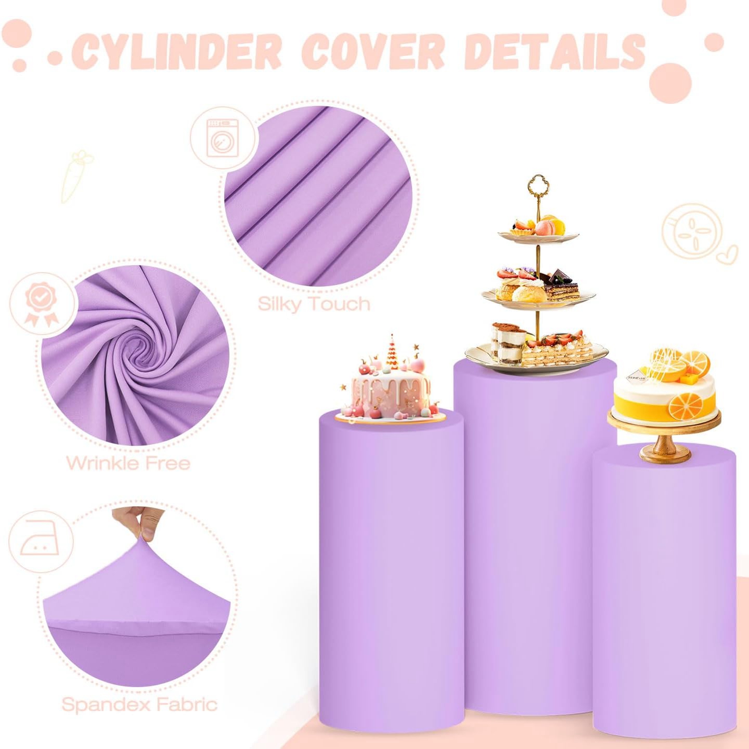 Yeele パープルシリンダースタンドカバー背景幕誕生日結婚 - Dessert Table Backdrop のレビューと価格