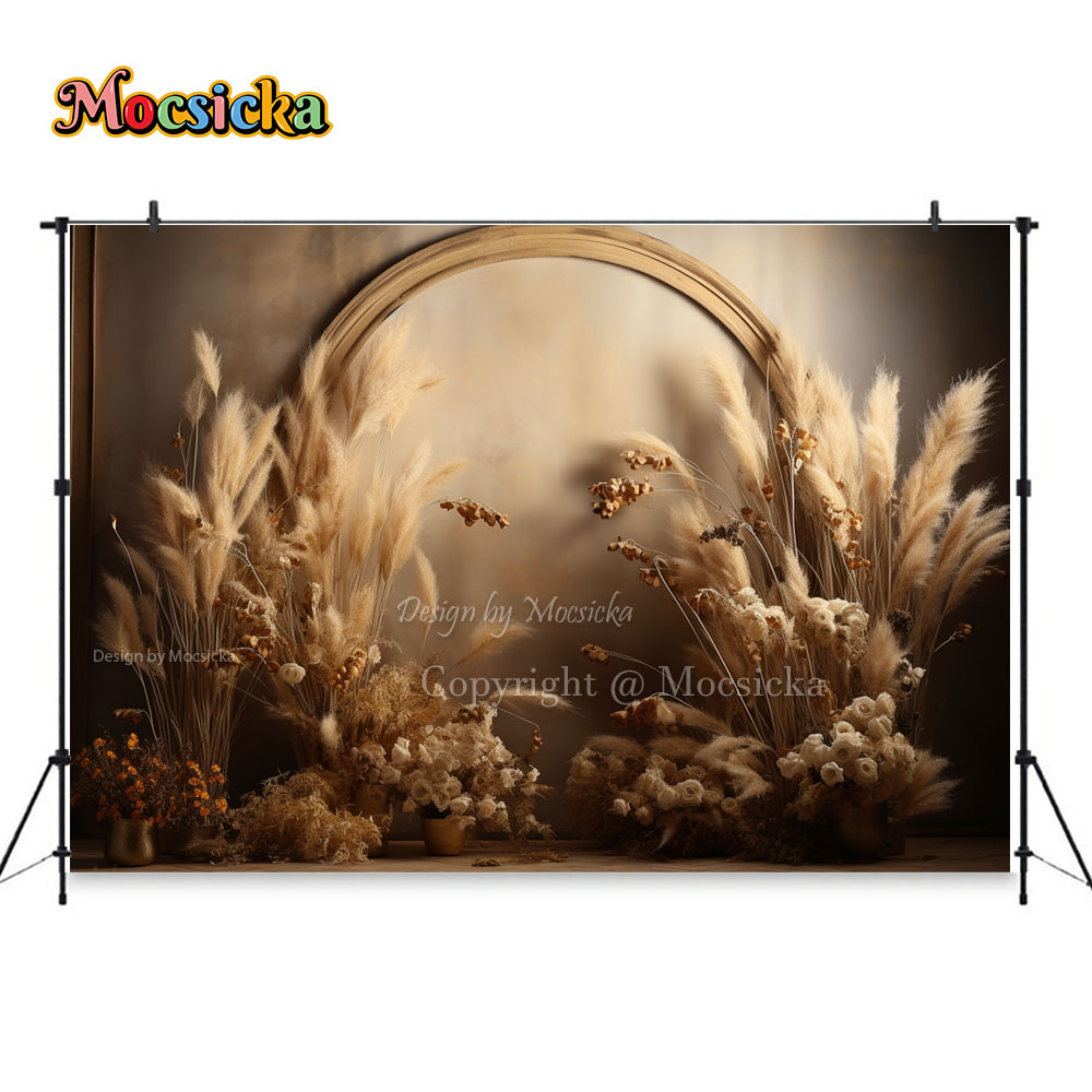 Mocsicka ボヘミアンレトロブラウン写真撮影背景幕パン - Dessert Table Backdrop のレビューと価格