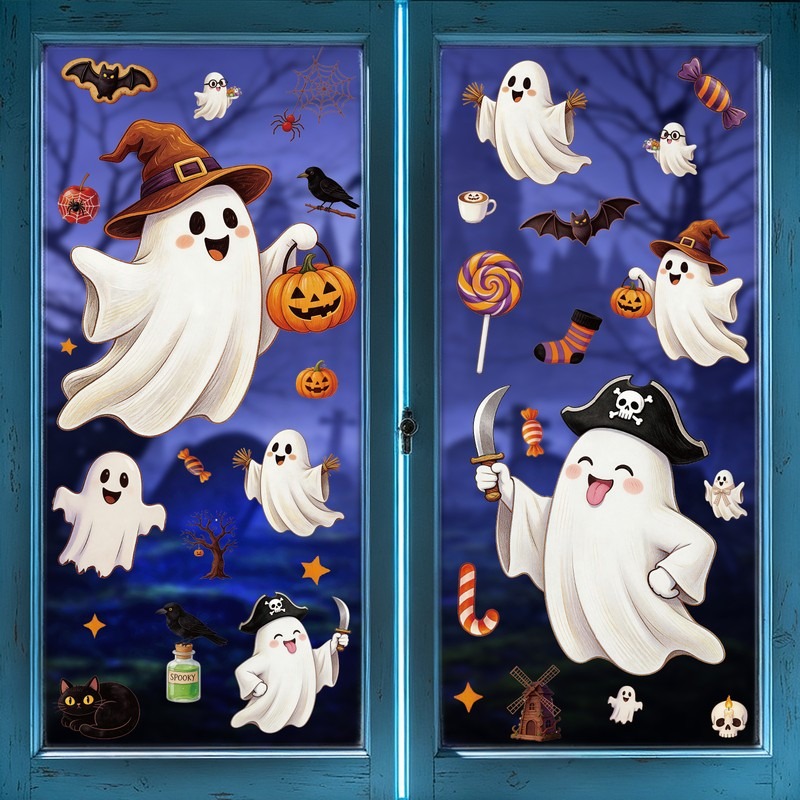ハロウィンステッカー キャンディーバー ゴーストウィンドウク - Party Event Supply Store のレビューと価格