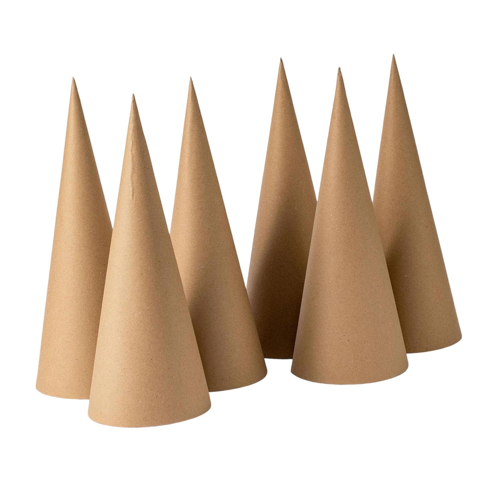 6個のクラフト紙製マシェコーン、クリスマスツリーの飾り、DI - Party Hat Cone のレビューと価格