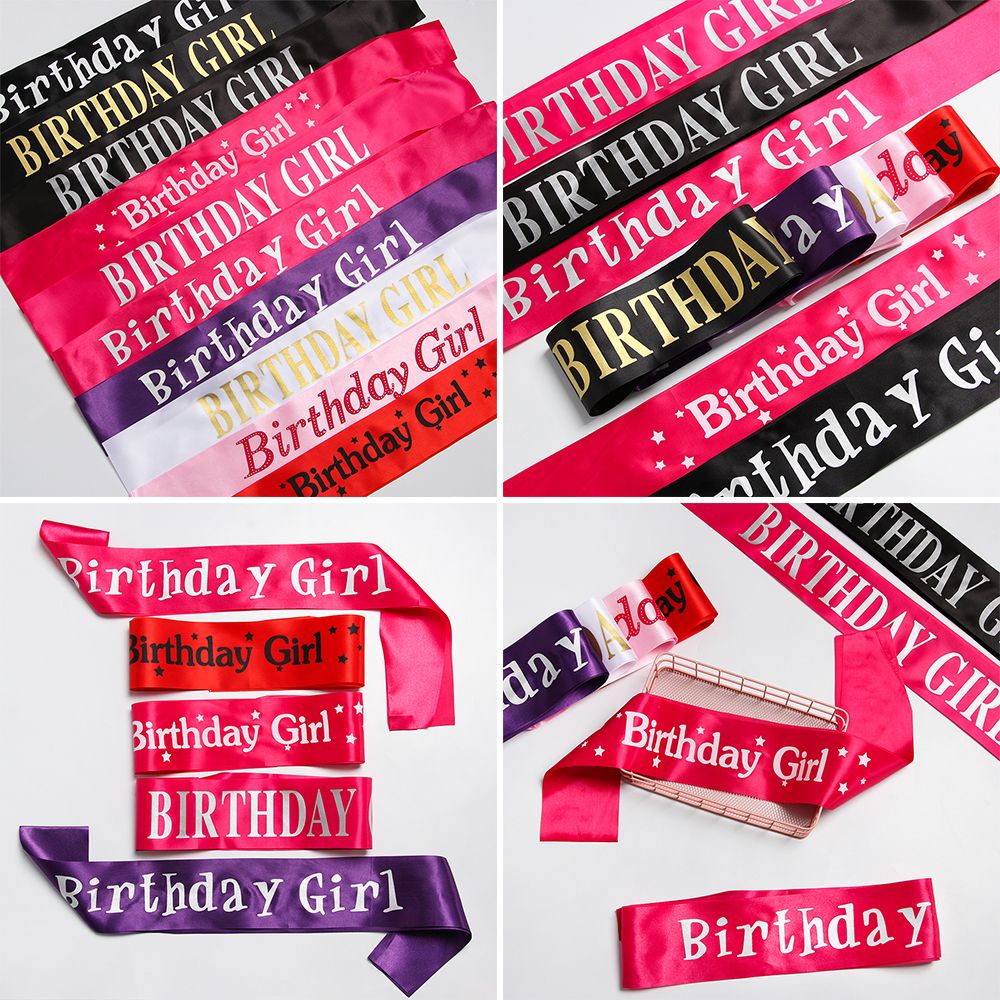 女の子のためのきらびやかなサテンベルト,誕生日パーティーの装 - Birthday Sash Glitter のレビューと価格
