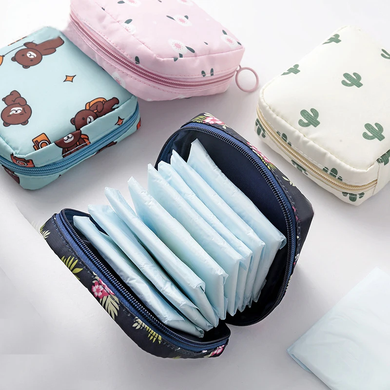 女性小さな化粧品バッグセットジッパーガールズミニ生理用ナプキ - Napkin Folding Set のレビューと価格