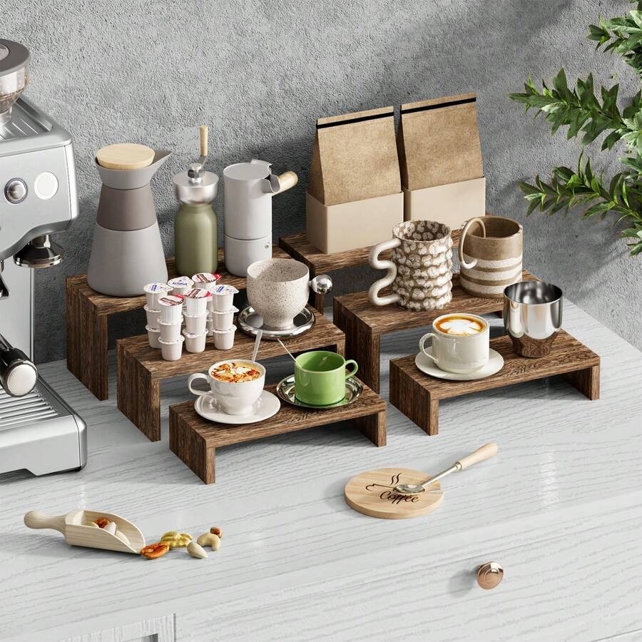 6個入りディスプレイ木製スタンド、木製テーブル多層ディスプレ - Cupcake Stand Tier のレビューと価格