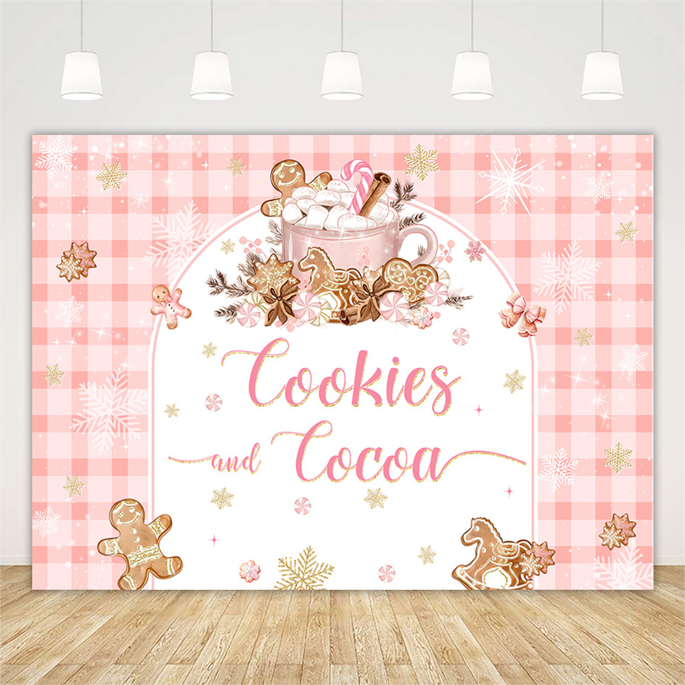 クリスマス ジンジャーブレッド ベビーシャワー 背景幕 デザ - Dessert Table Backdrop のレビューと価格