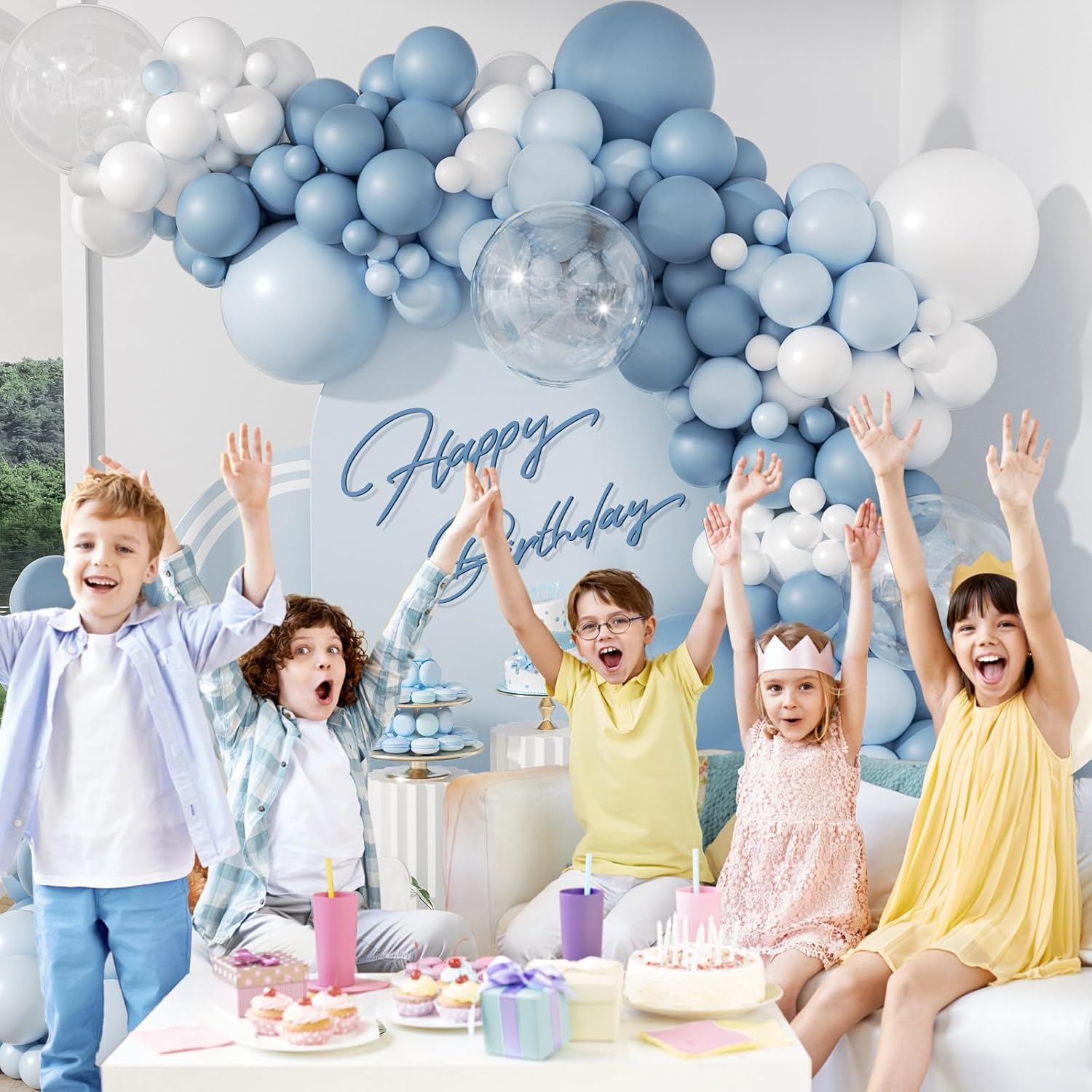 105個入り ダスティブルー バルーンアーチガーランドキット - Balloon Arch Kit のレビューと価格