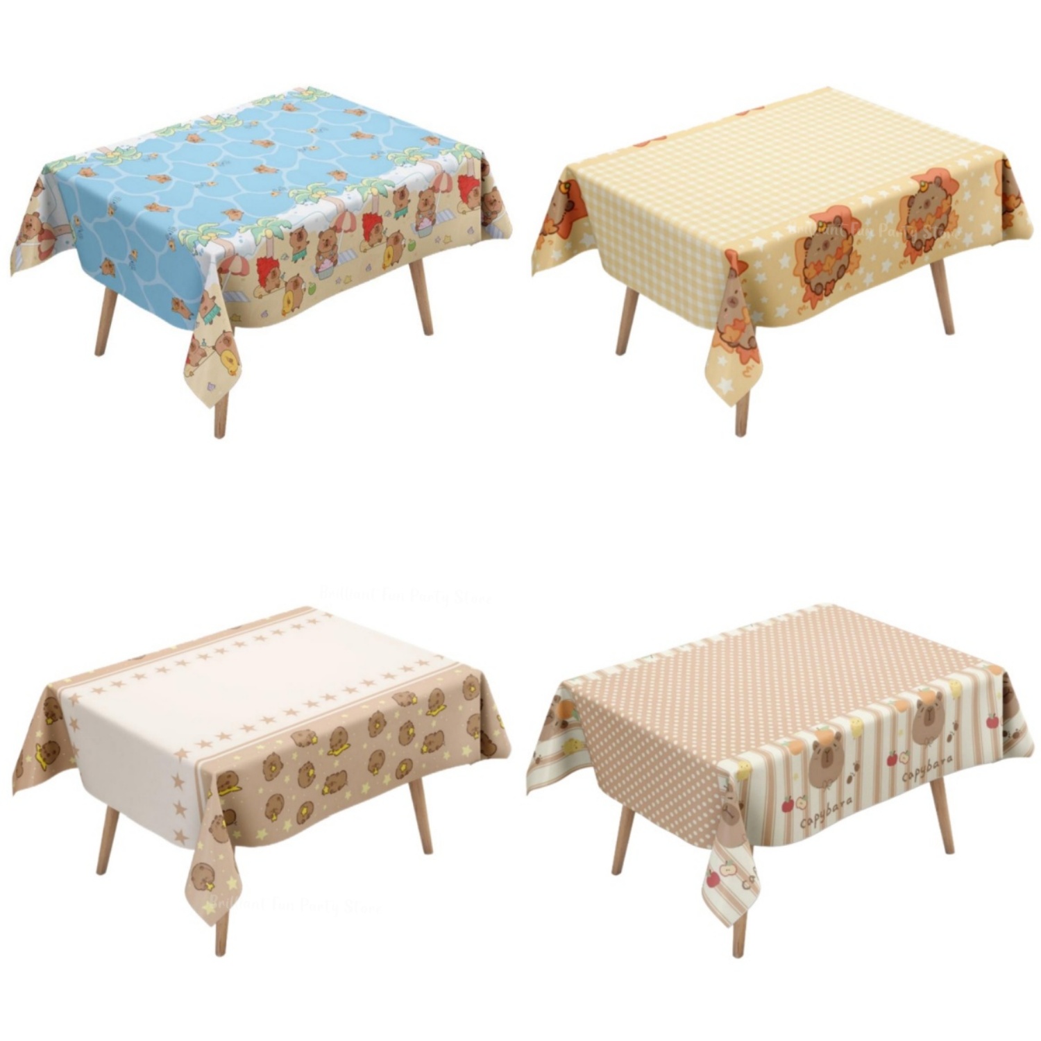 かわいいカピバラテーブルクロス子供の誕生日動物テーマ使い捨て - Table Cloth Disposable のレビューと価格